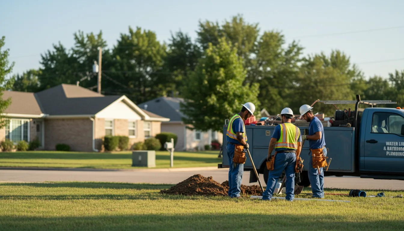 Residential water line and bathroom plumbing service in Salado, TX